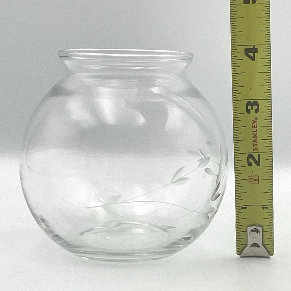 Vintage 1980s Princess House Heritage Floral Glass Jar 4